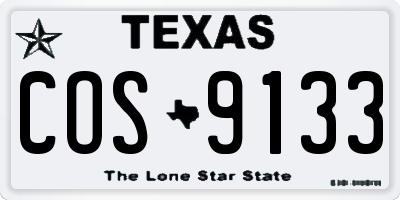TX license plate COS9133
