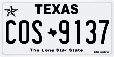 TX license plate COS9137