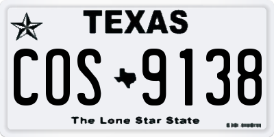 TX license plate COS9138