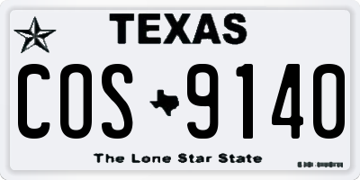 TX license plate COS9140