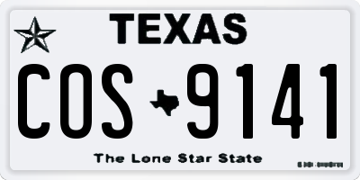 TX license plate COS9141