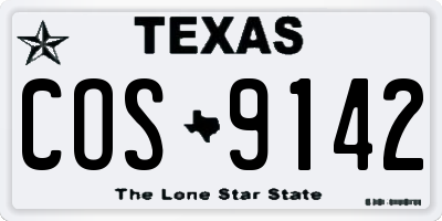 TX license plate COS9142