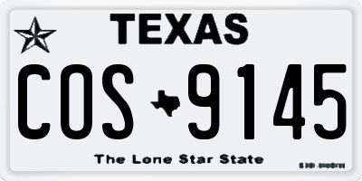TX license plate COS9145