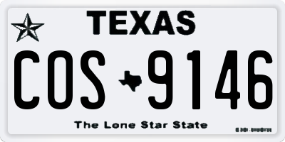 TX license plate COS9146
