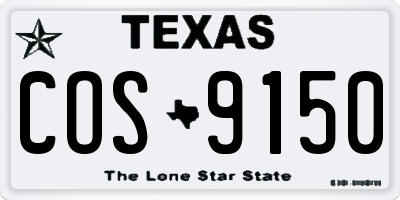 TX license plate COS9150