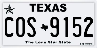 TX license plate COS9152