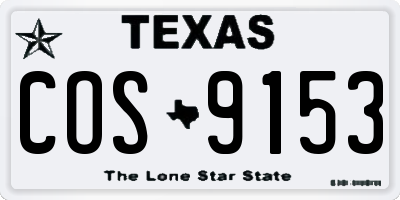 TX license plate COS9153