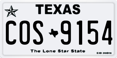 TX license plate COS9154