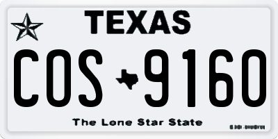 TX license plate COS9160