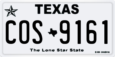 TX license plate COS9161