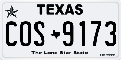 TX license plate COS9173