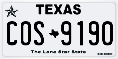 TX license plate COS9190