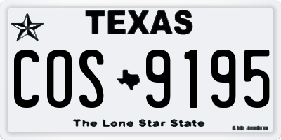 TX license plate COS9195