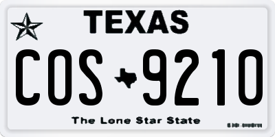 TX license plate COS9210