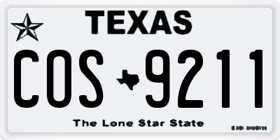 TX license plate COS9211