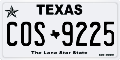 TX license plate COS9225