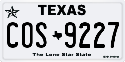 TX license plate COS9227