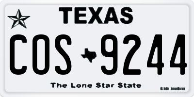 TX license plate COS9244