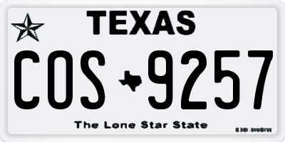 TX license plate COS9257