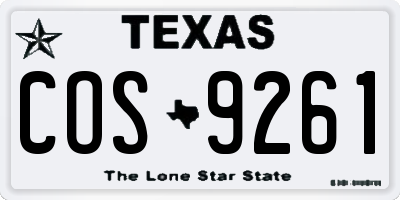 TX license plate COS9261