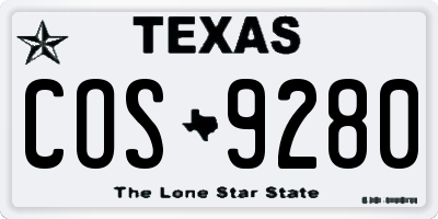 TX license plate COS9280