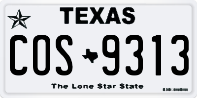 TX license plate COS9313
