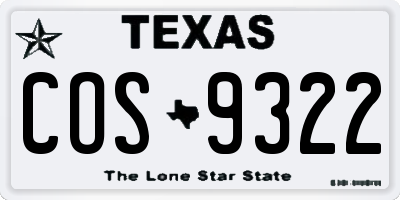 TX license plate COS9322