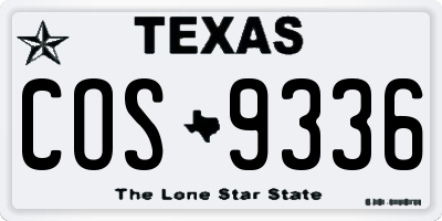 TX license plate COS9336