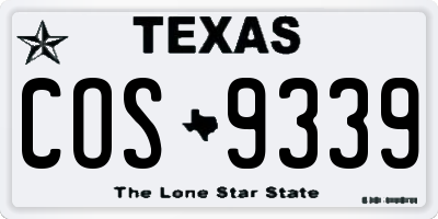 TX license plate COS9339