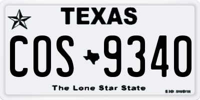 TX license plate COS9340