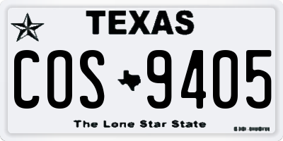 TX license plate COS9405