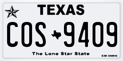TX license plate COS9409