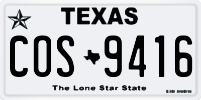 TX license plate COS9416