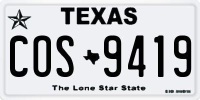 TX license plate COS9419