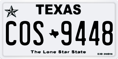 TX license plate COS9448