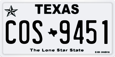 TX license plate COS9451
