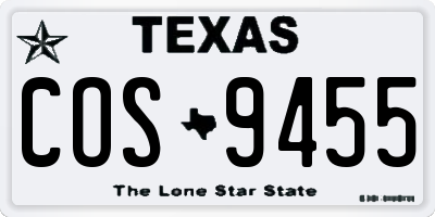 TX license plate COS9455