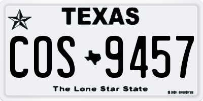TX license plate COS9457