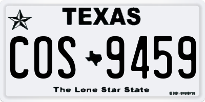 TX license plate COS9459