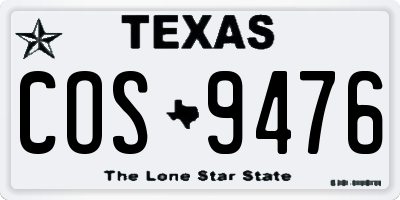 TX license plate COS9476