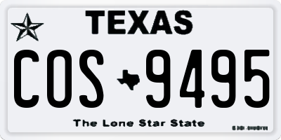 TX license plate COS9495