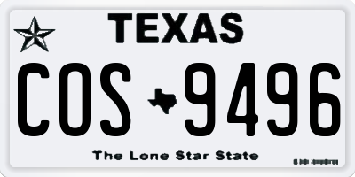 TX license plate COS9496