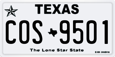 TX license plate COS9501