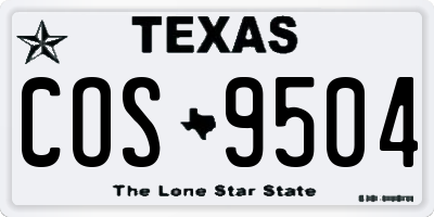 TX license plate COS9504