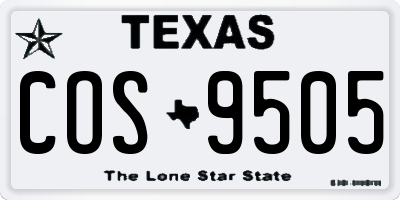 TX license plate COS9505