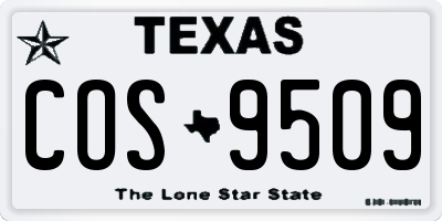 TX license plate COS9509