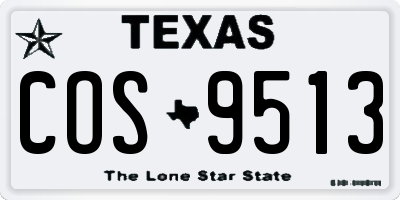 TX license plate COS9513