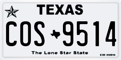 TX license plate COS9514