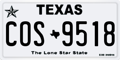 TX license plate COS9518