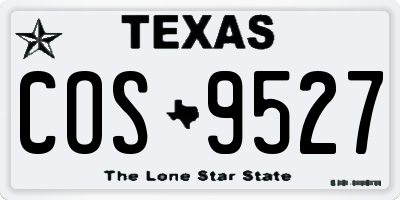TX license plate COS9527